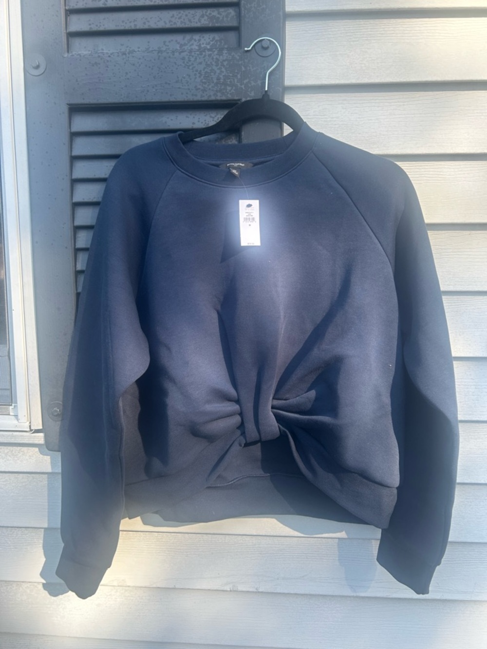 NWT Banana Republic Navy Blue Front Twist Crewneck Sweatshirt M